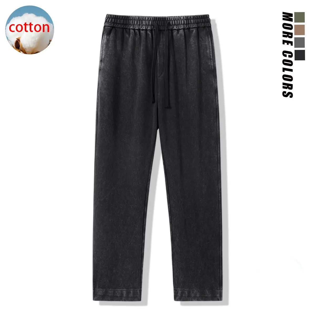 Men’s Straight-Leg Business Casual Pants – Full Vertical Stripe Dress Pants, Cotton Black Regular Fit, Suitable for All Seasons, Office & Formal Wear, Professional Style, Classic Design, Durable Fabric, Versatile Long Pants
