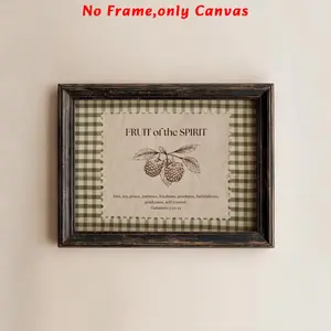 1 pc, wall art, Decorative Artwork, vintage poster, Artwork, Bible Christian plaid art print, fruit of the spirit wall painting, living room aesthetic, bedroom decor, apartment decor, housewarming gift, unframed