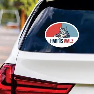 Harris Walz Obviously Sticker Vinyl Decal, Harris For President 2024 Vinyl Sticker, Childless Cat Ladies Bumper Sticker