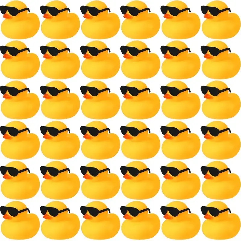 6/12/24pc Rubber Duck Toys Yellow Rubber Ducks Squeak & Float Ducky Pool Toy Cruise Holiday Decoration Birthday Party Favors