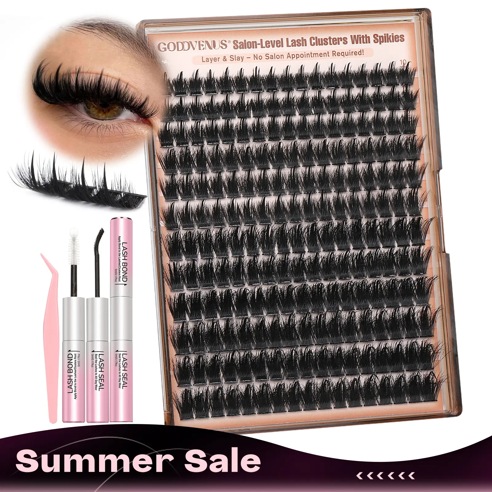 Goddvenus Spiky Slay Manga Lash Clusters With Spikes Pre-Spikes Wispy Cluster Eyelash Extensions Fluffy Anime Eyelashes Clusters Reusable Faux Mink Fairy Individual Lash Extension D Curve 12-18mm 204 Pieces - Cosmetic, Makeup
