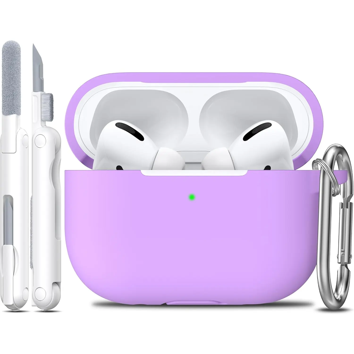 R-Fun for Airpods Pro 2Nd/1St Generation Case with Cleaner Kit,Soft Silicone Protective Case Cover for Apple Airpod Pro 2/1 for Women Men,Airpods Pro Case Accessories with Keychain,Lavender R-fun