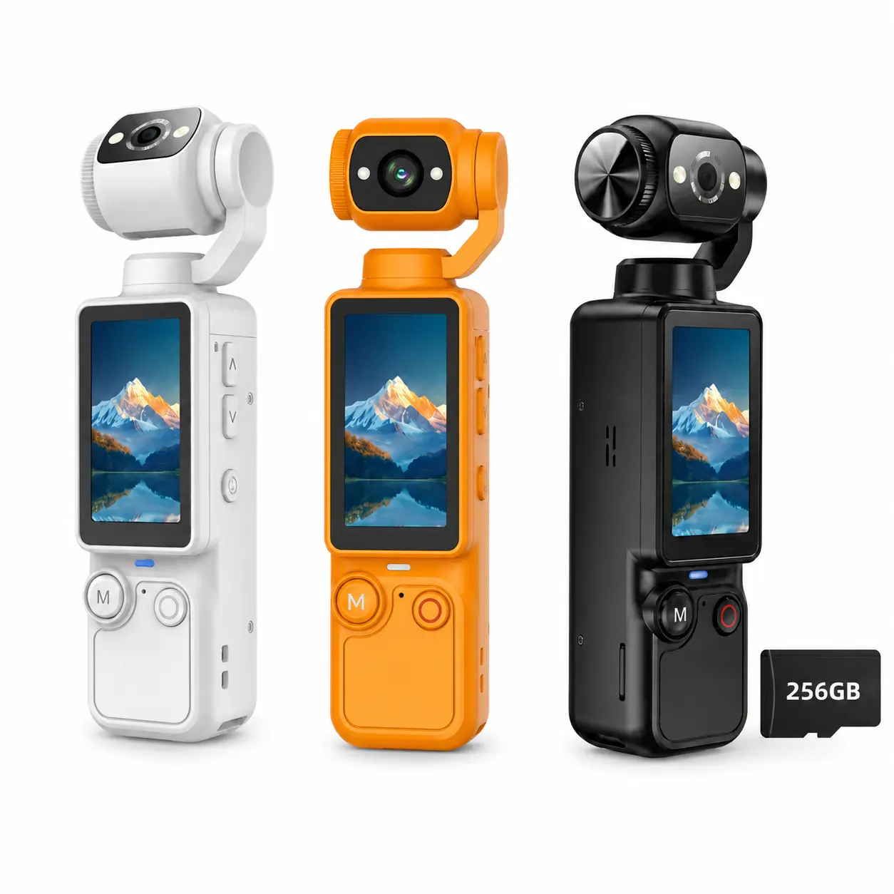 Portable Ultra HD Video Recorder 256GB with 180° Rotating Lens, Handheld Stabilizer Pocket Camera, Full Body Camera for Vlogging, Travel & Daily Life Recording, USB Rechargeable, Vlogging Camera, Modern Gadget, Durable Construction, Camcorder