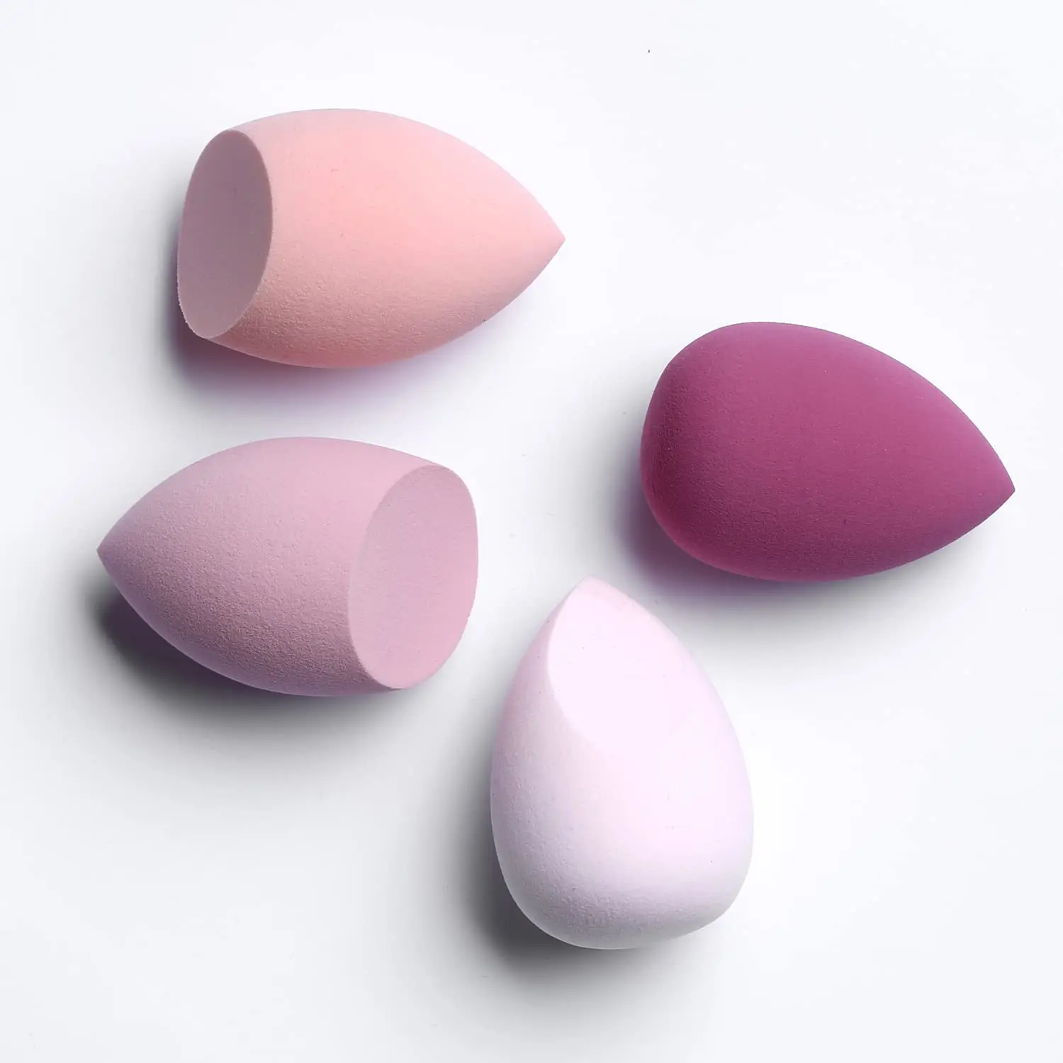 4 PCS Makeup Sponge Set, Multicolor Teardrop Beauty Blenders with Flat Edge for Foundation, Concealer, BB Cream and Powder, Soft Cosmetic Makeup Applicators for Face Blending and Everyday Beauty Routines