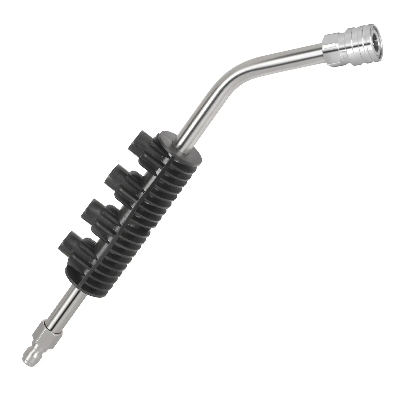 NowWash High Quality Bent Pressure Washer Extension Wand - 1x Extension Wand, 15° Curved Stainless Steel Lance, Standard 1/4" Fittings, 1/4"-Quick Connect, 4000 PSI, 6 GPM, 10cm Curved Part for Car, Truck, Other Vehicles Washing & Undercarriage Cleaning