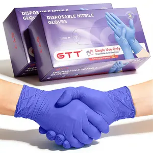 5Mil Purple Nitrile Disposable Gloves 200Pcs - Latex/Powder-Free Waterproof for Food Prep/Cleaning/Gardening/Auto Repair/Home Use