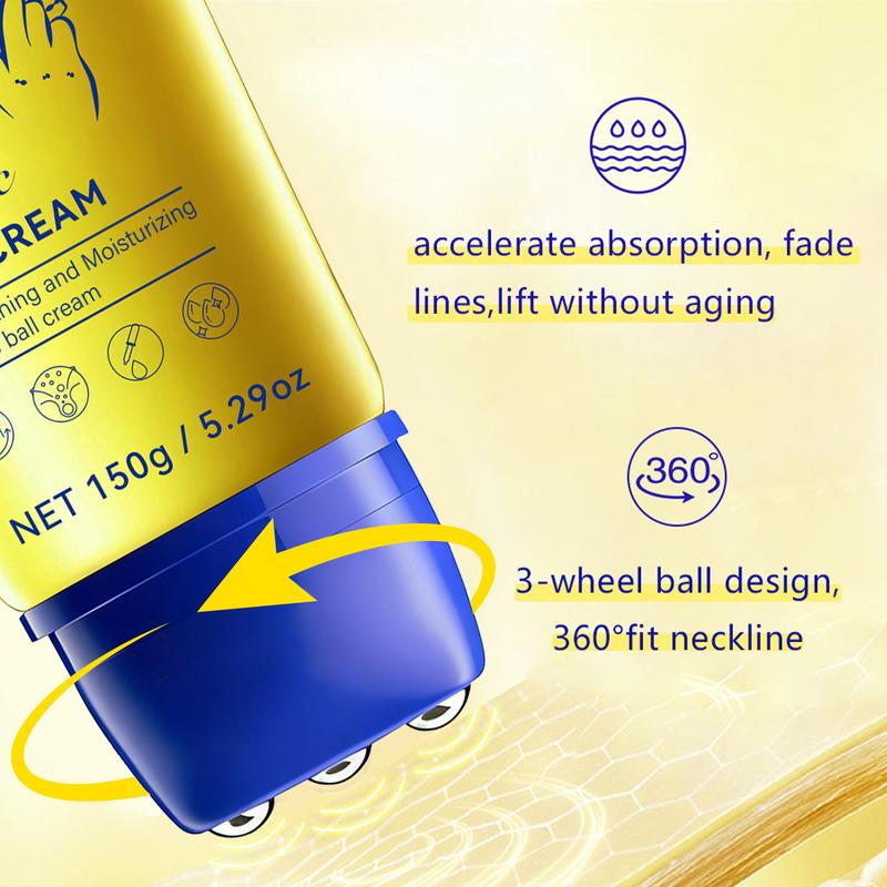 Zaidoc Neck Firming Cream 150g - Tighten & Lift for Crepey Skin, Deep Moisturizing, Cruelty-Free, Roller Massage Application, Fades Neck Lines, Firms & Repairs