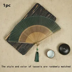 Foldable Handheld Decorative Fan with Tassels, Outdoor Travel Accessory, Dance Performance Prop, Cheongsam Wear, Photography Tool