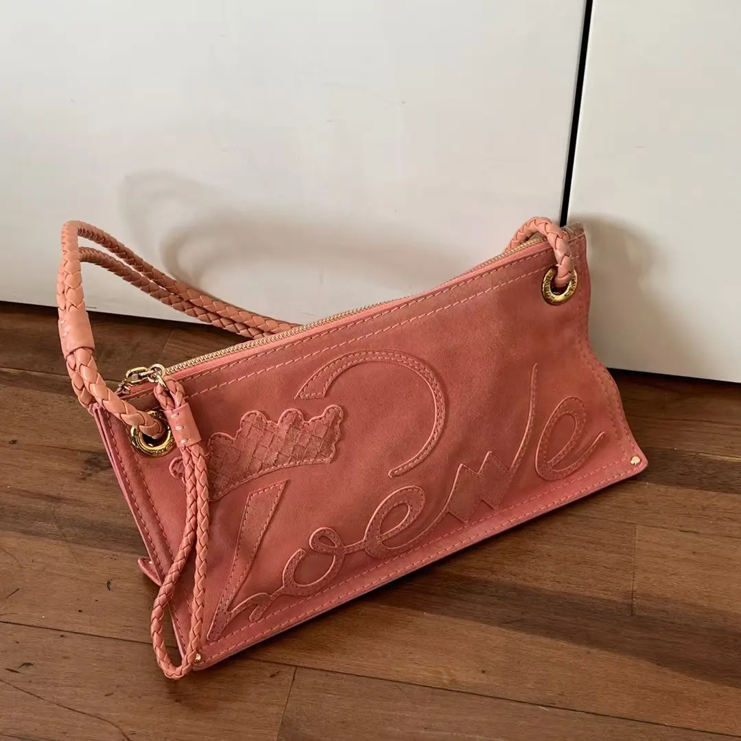 Pre-owned Loewe Pink Embossed Canvas Braided Strap Shoulder Bag 17577600