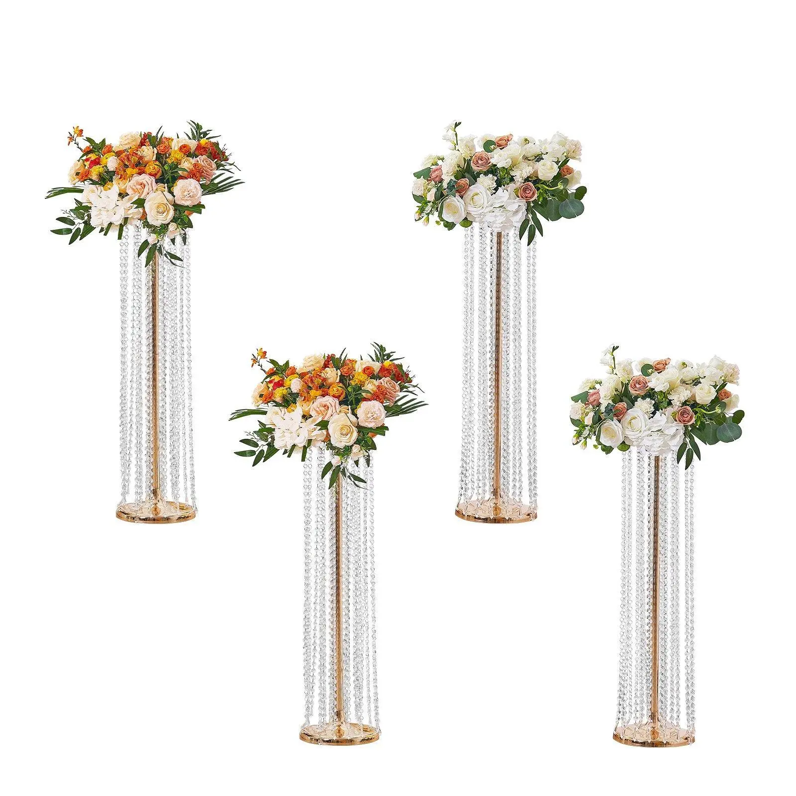 4PCS  - 35.43inch High - Metal Rod + Base