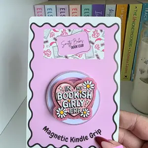 Magnetic Kindle Grip Holder | Bookish Kindle Accessory | Cute E-Reader Grip | Kindle Case Compatible | Reading Gift for Book Lovers