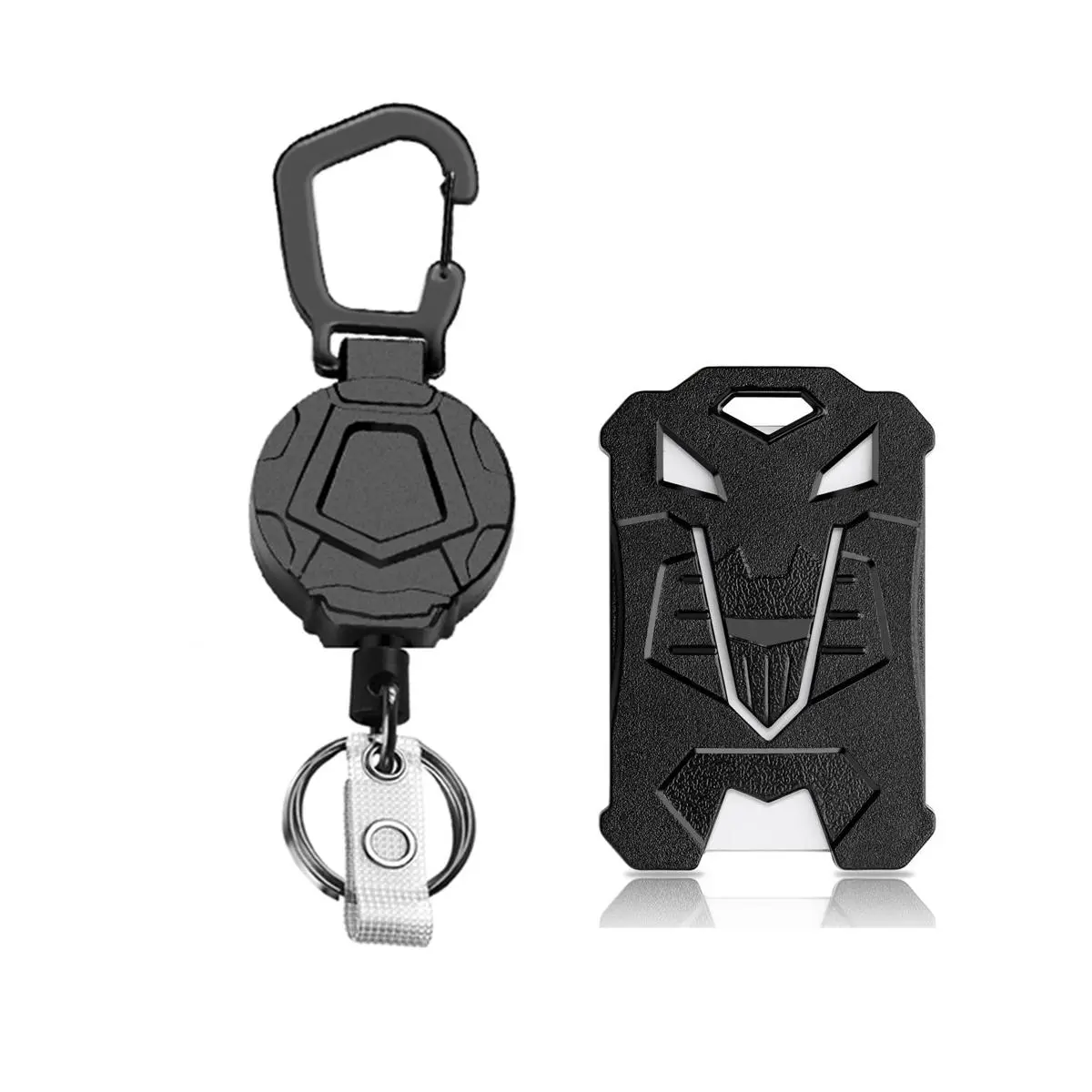 Laser Keychain with Badge Holder, 1 Set Outdoor Climbing Buckle Keychain, Identification Badges & Supplies for Office