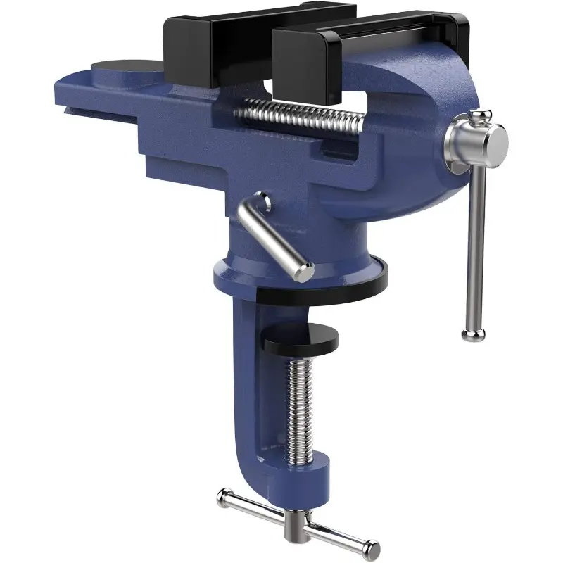 3-inch vise, Heavy duty, 360° rotating base, cast steel, surface anti-corrosion spray treatment, jaw quenching treatment, high hardness without deformation, universal household, portable workbench clamp, clamp type, Multipurpose vise