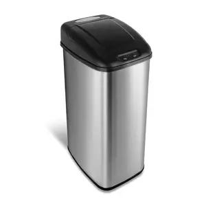 Nine Stars 13-Gallon Stainless Steel Slim Shaped Trash Can Nine Stars 13-Gallon Stainless Steel Slim Shaped Trash Can