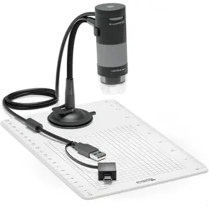 USB Digital Microscope 250x, 2MP  Camera with Flexible Arm Stand - Handheld USB & USB-C Microscope for Adults & , Windows, , ChromeOS, Linux, Android, iPad Compatible