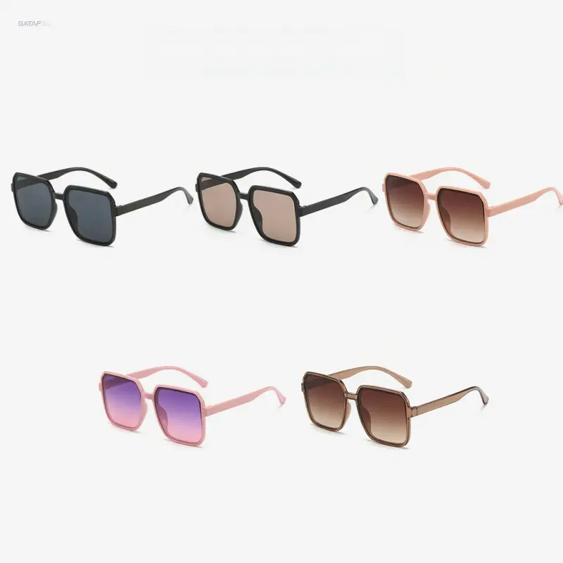 5pcs Arrival Korean Style Sunglasses, Large Square Frame Shades, Face Slimming Chic Eyewear, Versatile Glasses for No-Makeup Look Street Shooting & Daily Outdoor Wear,back to school,back to school haul