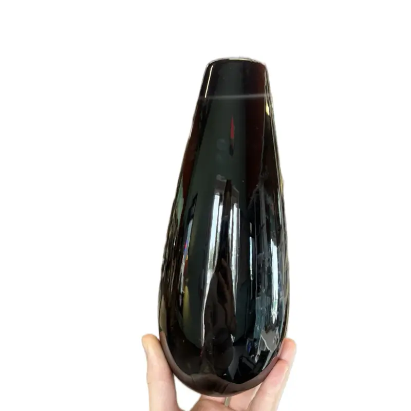 Royal Haeger 1980's Ceramic Spooky Black Classic Vase - Vintage Decorative Piece with Sleek Design