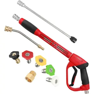 Upgraded  Washer  with Extension Replacement Wand, M22 Fitting,7 Inch 30  Curved Rod, 5 Nozzle Tips, 5000 PSI,  Inch