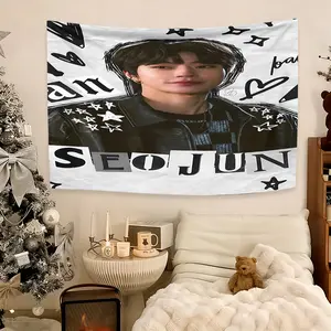 Hwang In yeop theme peach velvet tapestry, decorative tapestry, background cloth, decorative background cloth, suitable for living room, bedroom, game room, bar, etc. holiday gift