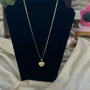 Gold Plated Chain Necklace with Heart Pendant for Women