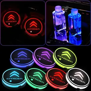 Citroen Car 7 Color RGB LED Cup Holder Light, Interior Decoration Pad, Upgrade Accessory, Model Xinghao, No Ca Prop 65 Warning