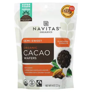 Navitas Organics Organic Cacao Wafers, Semi-Sweet , 8 oz (227 g)
