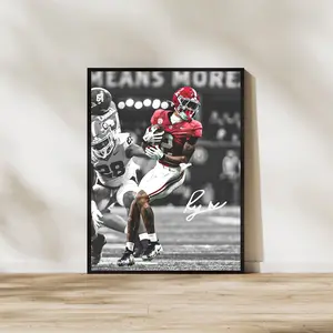 Ryan Williams Art Print Alabama Crimson Tide Football Poster, Football Wall Decor Sports Fan Gift, for Sports Fans & Home Office Display, Poster Football Gifts - Unframed