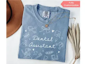 Dental Assistant Shirt Comfort Colors Dental Hygienist Shirt Pediatric Dental Squad Tshirt Dentist Crewneck Dental Office Gift Graduate