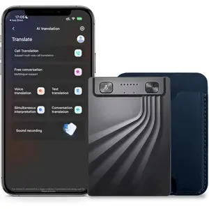 AI Voice Recorder with Real-Time Interpreter, Transcribe and Summarize with AI, 99 Languages, Note Taker and Live Translation for Calls and Meetings, Ultra-Slim, APP Control, Case Included