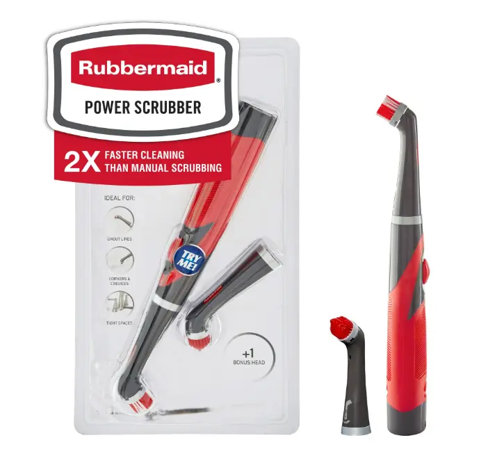 Rubbermaid Power Scrubber with 1 All-Purpose Scrubbing Head and 1 Grout Scrubbing Head Rubbermaid Power Scrubber with 1 All-Purpose Scrubbing Head and 1 Grout Scrubbing Head