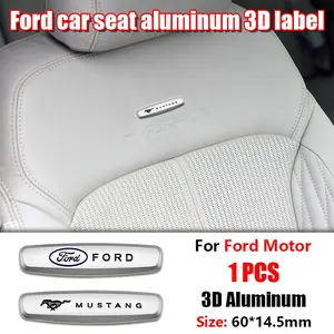 Ford Car Seat/door Panel Metal Plate Decoration Sticker, 3D Electroplated Texture, Strong Adhesive, No Damage to Interior