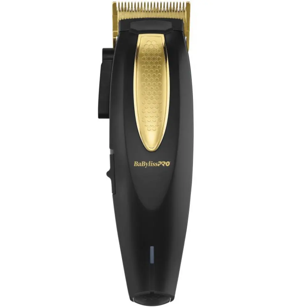 Babyliss Pro Lithium FX Cordless Ergonomic Hair Clipper with Gold Titanium Tri-blade FX673N, Adjustable, Barber Clippers