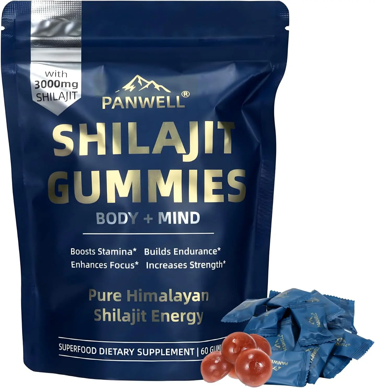 Shilajit Gummies, gummy supplements，shilajit for men gummies，shilajit for women gummies，Seamoss & Turmeric | Zero Sugar Energy, Cortisol Balance, Sleep, Immune & Overall Health Support – 60 Gummies