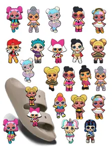 Surprise Doll PVC Cartoon DIY Shoe Charms Set, Decorative Classic Sandals for Family Children, Christmas Party Birthday Gift
