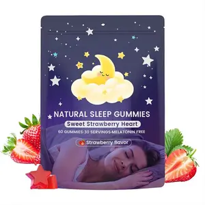 Natural Sleep Gummies - 30 Servings -Sweet Strawberry Stars (Melatonin Free)