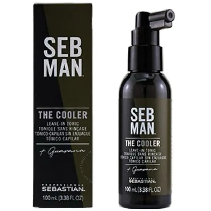 Sebastian Professional SEB MAN The Cooler Leave-In Tonic for Men, Moisturizing & Textured Scalp Treatment with Guarana Extract, Bergamot Scent, 3.38 oz