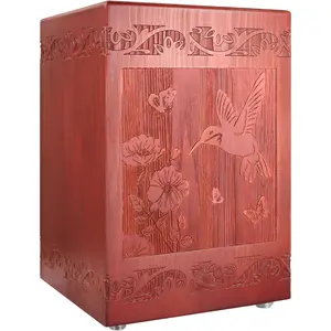 Wooden Cremation Urn for Human, Wood Engraved Decorative Box, Funeral Urns for Adult Male Female Burial or Memorial Keepsake, Urns for Ashes Men Women