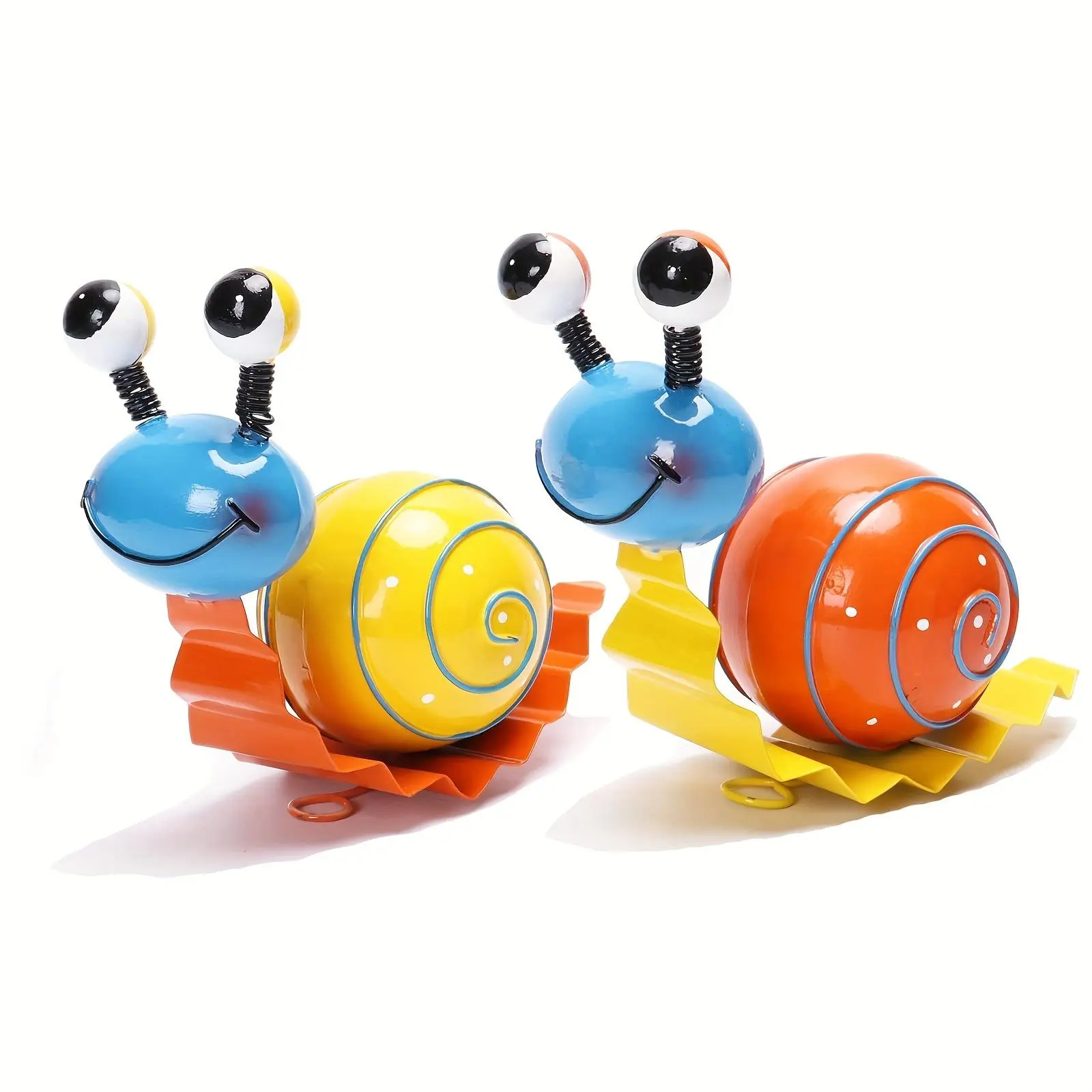 Set Of 2 Cute Metal Snail Design Garden Sculpture, Exterior Decorative Statues, Garden Decor Yard Art Outdoor Lawn Patio Ornament Fence Decorations for Outside, Garden Accessories, Garden Sculptures Statues