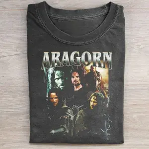 Aragorn Graphic Tee - The Lord of The Rings Movie Shirt - Middle Earth - Strider - Ranger of the North - Men's Top - Casual Crewneck T-Shirt