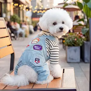 Trendy Pet Dog Denim Jumpsuits – 4-Legged Style & Comfort for Small to Large Dogs
