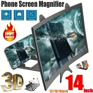 HD Curved Screen Magnifier - Foldable Holder for Movies, Videos, and Games - Amplify and Project Your Smartphone Screen - Compatible with All Smartphones