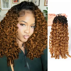 New 2026 T1b/30 Brown Ombre Ramiss Burmese Curly Crochet Human Hair Pre-Separated 50g/Pack Time-Saving, 40 Strands/Pack Mircale Knots Hot braids,4-5 Packs for Full Head Protective Styles Light Weight No Tension Reusable Feather Crochet