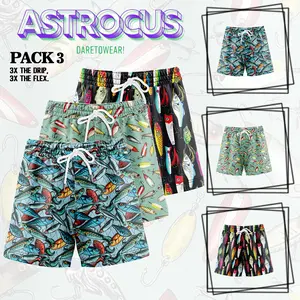 Pack of 3 Fishing Camo Mesh Shorts – Lightweight, Breathable, 5-Inch Inseam, Moisture-Wicking, Men’s Outdoor Athletic Wear with Fishing / Angler Pattern