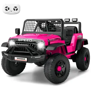 Hikole 12V/24V Ride On Car for Kids with Remote Control, 3 Speed Electric Car with LED Lights, Music Player, Shock Absorption, Safety Belt, Kids Electric Vehicle for Boys Girls