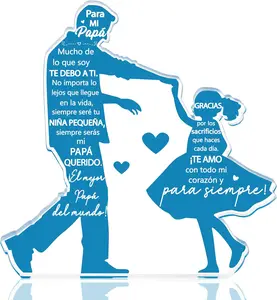 Gift for Dad from Daughter - Spanish Papá DaughterMeaningful Sentimental Dancing Acrylic Plaque Best Dad Ever Gifts Regalos para Papá Birthday Father's Day Christmas Valentines Keepsake Gifts