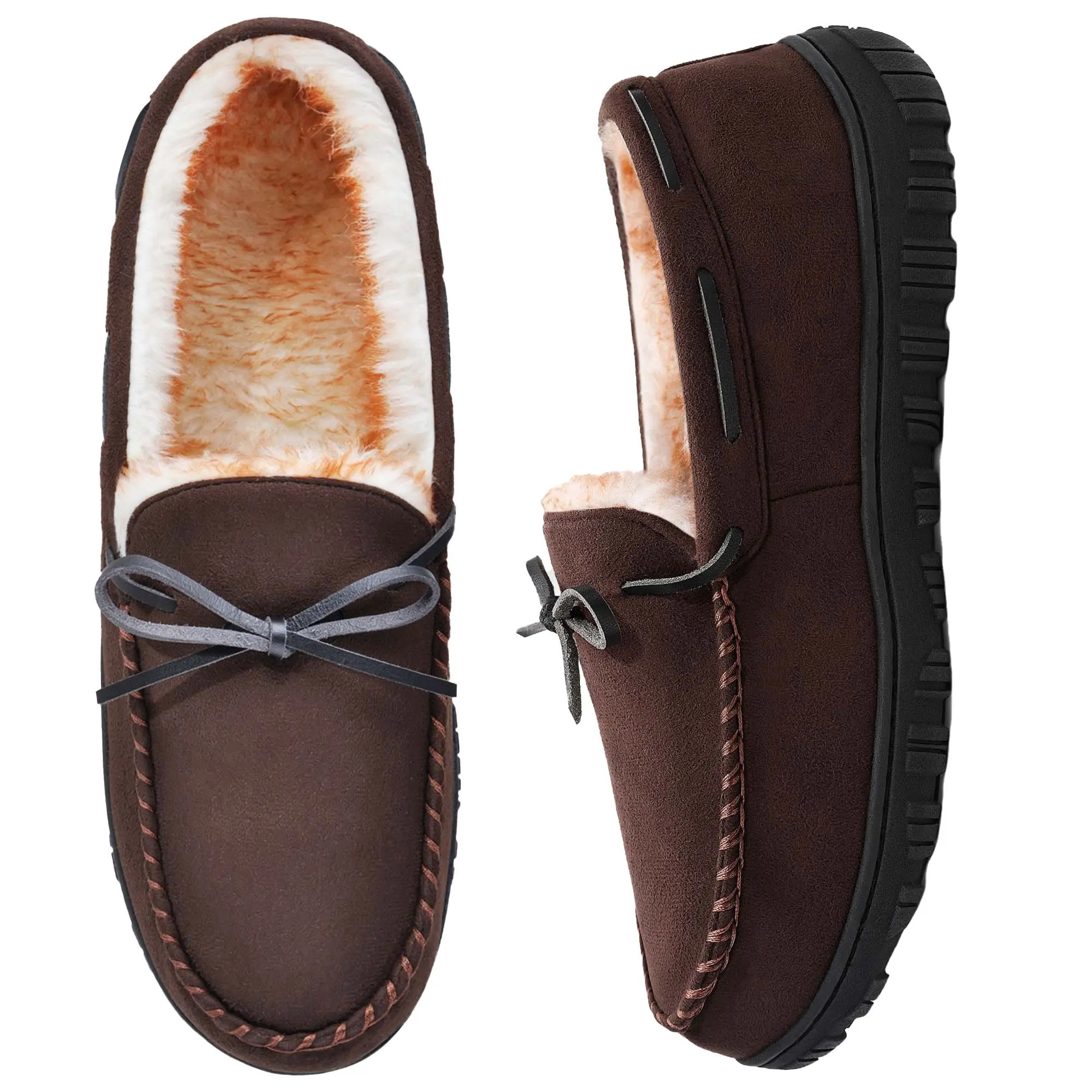 Mens Slippers Indoor Outdoor Memory Foam House Shoes Anti-Slip Moccasins Comfortable Footwear for Men