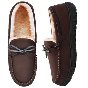 Mens Slippers Indoor Outdoor Memory Foam House Shoes Anti-Slip Moccasins Comfortable Footwear for Men