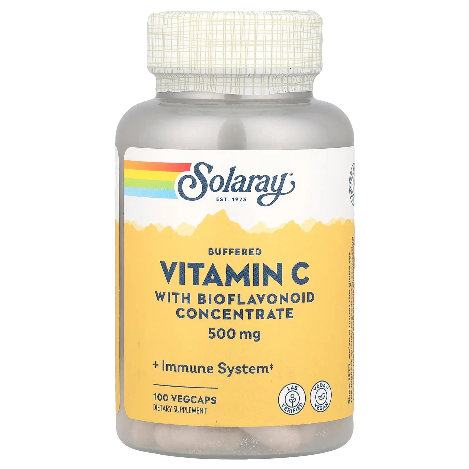 Solaray Buffered Vitamin C with Bioflavonoid Concentrate, 500 mg, 100 VegCaps