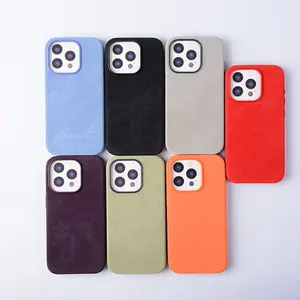 Suitable for Apple 16 Pro magnetic phone case, PU iPhone 15 full-cover phone leather case, Casetify phone case