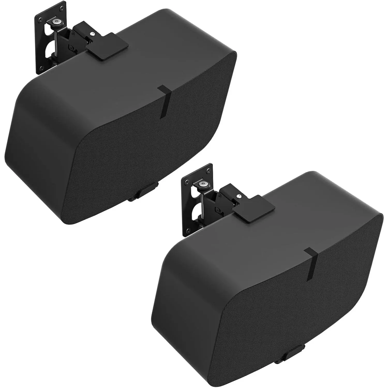 Pair of Heavy Duty Speaker Wall Mounts for Sonos 5 Mount & Sonos Play 5 Mount - Tilt & Swivel Adjustable Speaker Mounts for Sonos Play 5 Gen 2 Wall Mounting Brakcet, Black